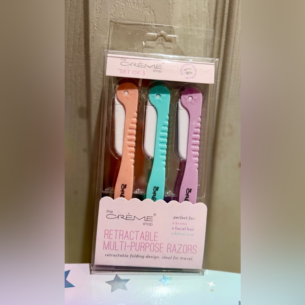 The Crème Shop Retractable Multi-Purpose Razors - Pink, Blue, Purple